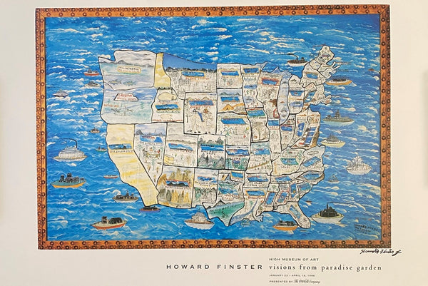 Howard Finster Poster: “Story Map” Visions from Paradise Gardens. Only 1 for sale!