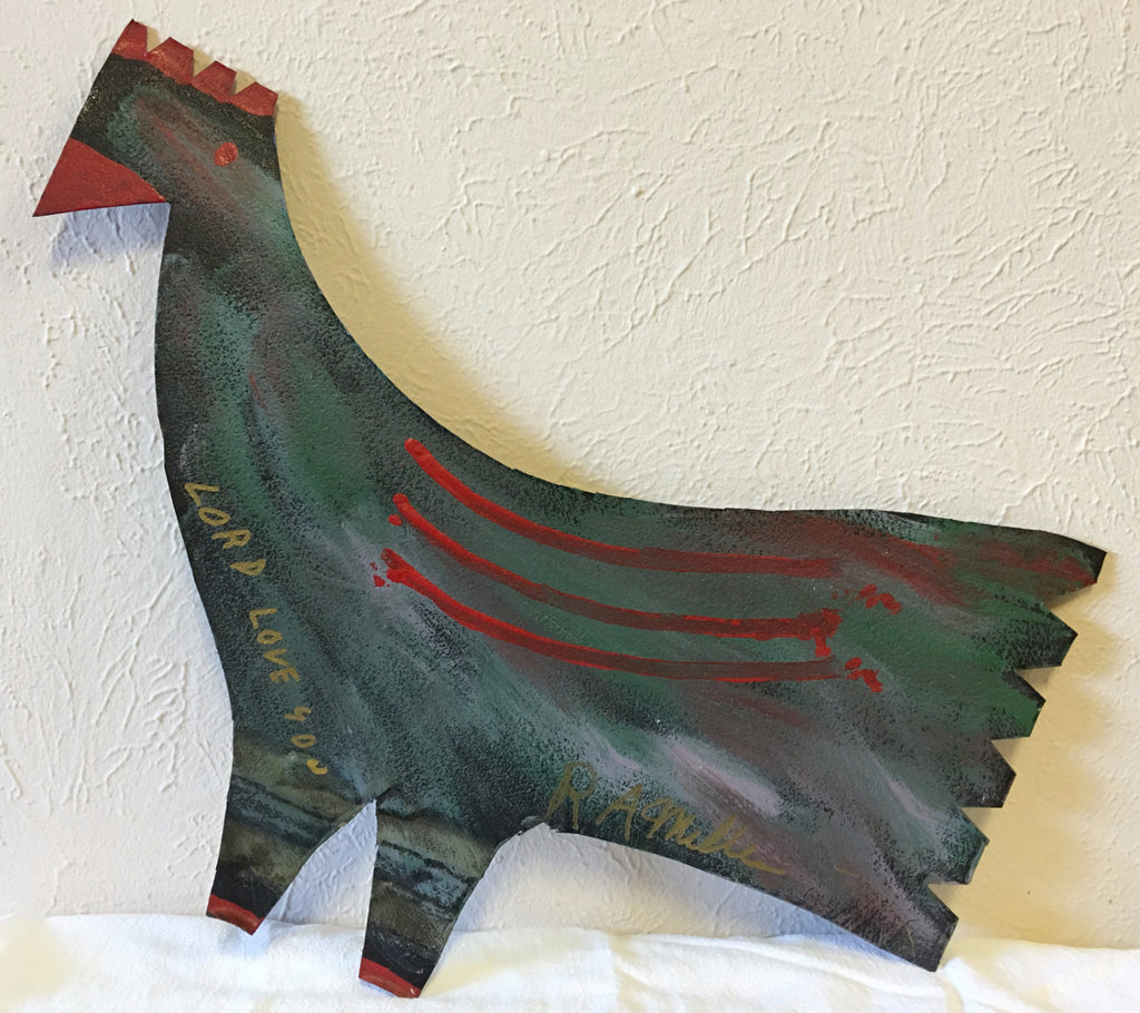 R. A. Miller Painting "Rooster - Chicken" #1 – Left Profile Tin - Traditional Art Limited